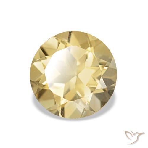 1.12 ct Yellow Citrine Stone, Natural Citrine in Round Facet Shape for Sale