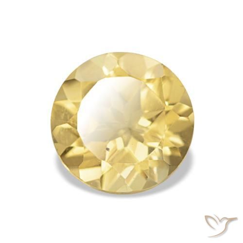 1.10 ct Yellow Citrine Stone, Natural Citrine in Round Facet Shape for Sale