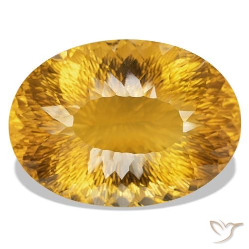 334.12 ct Golden Citrine Gemstone, Citrine Gem in Oval Concave Cut Shape for Sale.