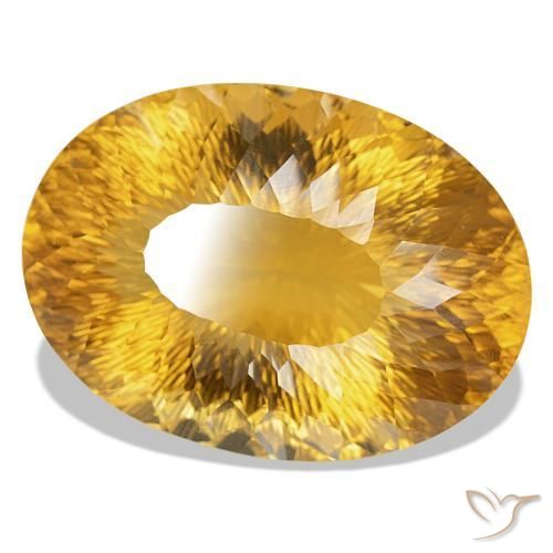 334.12 ct Golden Citrine Stone, Natural Citrine in Oval Concave Cut Shape for Sale