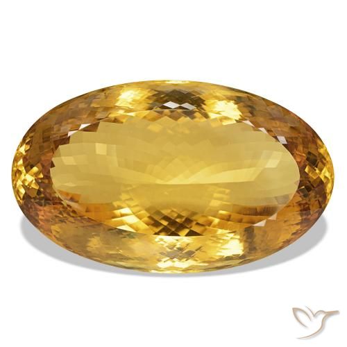 377.29 ct Golden Citrine Gemstone, Citrine Gem in Oval Portuguese-Cut Shape for Sale.