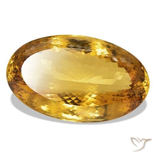 377.29 ct Golden Citrine Stone, Natural Citrine in Oval Portuguese-Cut Shape for Sale