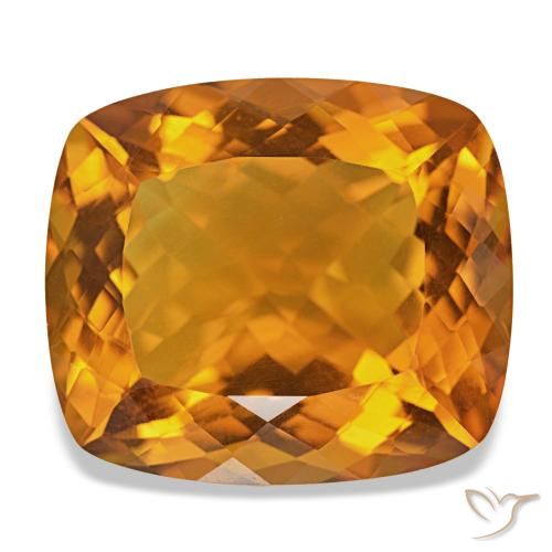 35.71ct Deep Orange Citrine, Cushion, IF