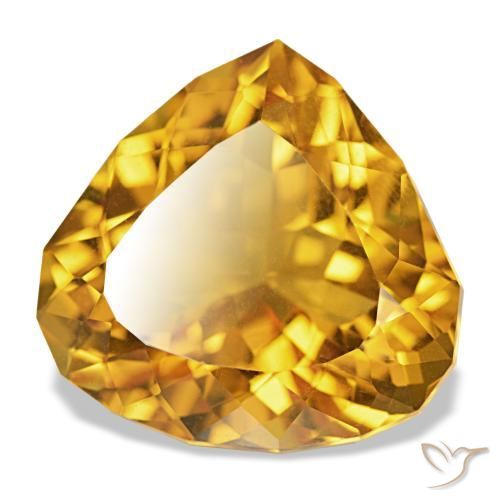15.95 ct Golden Citrine Stone, Natural Citrine in Trillion Facet Shape for Sale