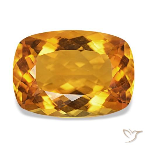 15.35ct Deep Orange-Gold Citrine, Cushion, VVS