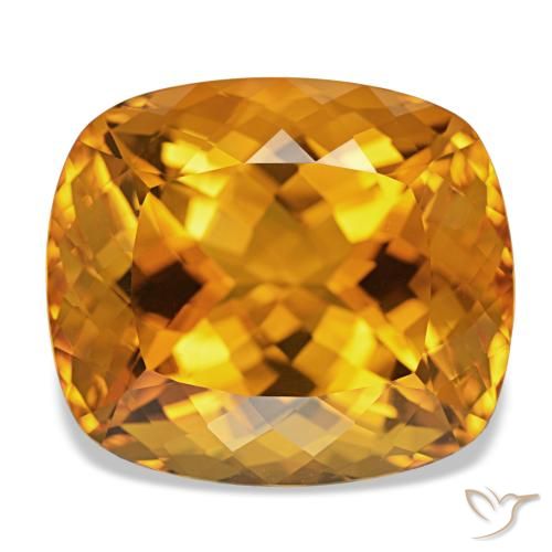 24.69ct Natural Dark Orange-Gold Citrine, Cushion, IF, Photo A