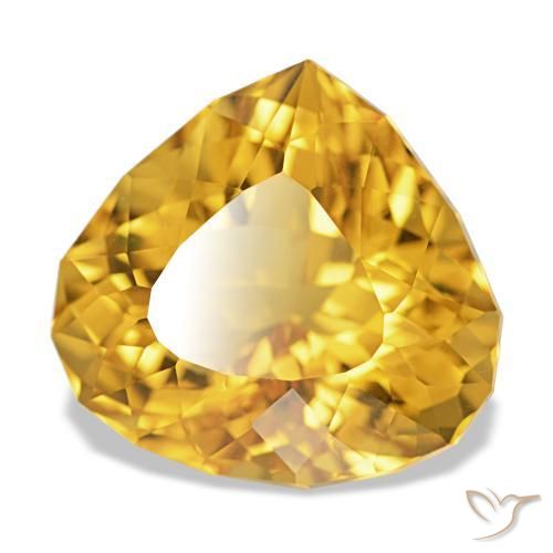 6.33 ct Golden Citrine Stone, Natural Citrine in Pear Facet Shape for Sale