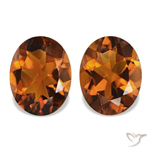 3.15 ctw Orange Citrine Gemstones, Citrine Gems in Oval Facet Shape for Sale.