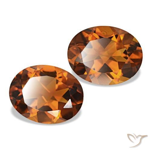 3.15 ctw Orange Citrine Stones, Natural Citrine in Oval Facet Shape for Sale