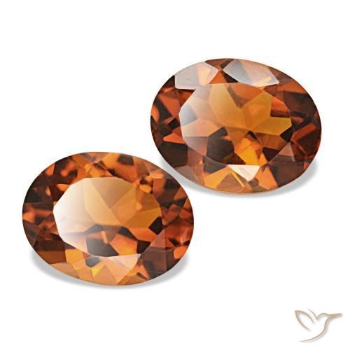 3.04 ctw Orange Citrine Stones, Natural Citrine in Oval Facet Shape for Sale