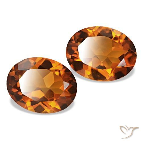 2.92 ctw Orange Citrine Stones, Natural Citrine in Oval Facet Shape for Sale