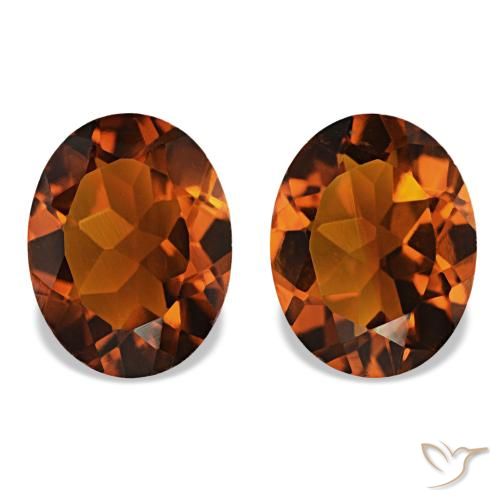 2.78ctw Amber Orange Citrine Gemstones, Oval, VVS-VS