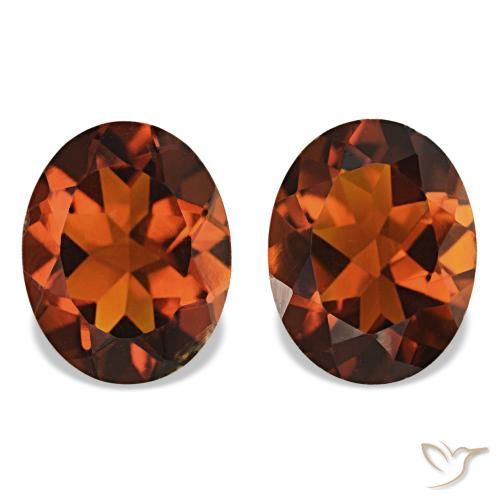 3.18 ctw Orange Citrine Gemstones, Citrine Gems in Oval Facet Shape for Sale.