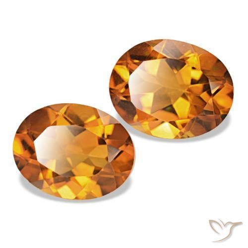 3.37 ctw Orange Citrine Stones, Natural Citrine in Oval Facet Shape for Sale
