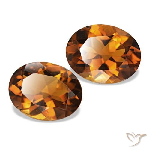 3.31 ctw Orange Citrine Stones, Natural Citrine in Oval Facet Shape for Sale