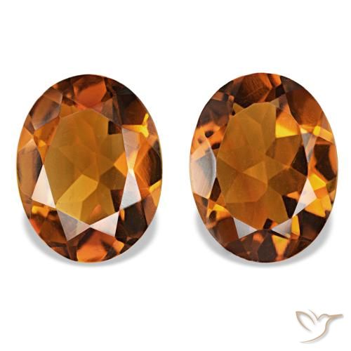 3.05 ctw Orange Citrine Gemstones, Citrine Gems in Oval Facet Shape for Sale.