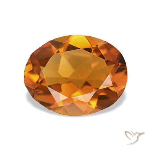1.34 ct Orange Citrine Gemstone, Citrine Gem in Oval Facet Shape for Sale.