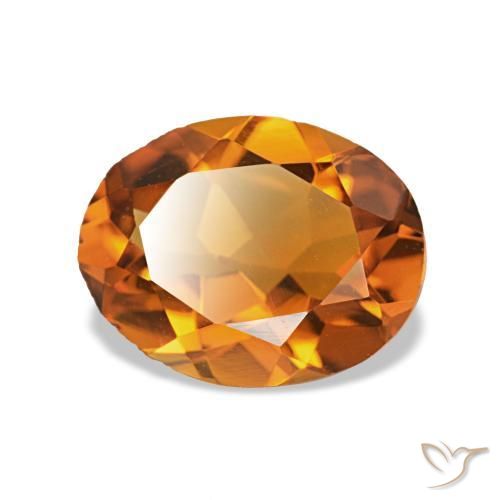 1.34 ct Orange Citrine Stone, Natural Citrine in Oval Facet Shape for Sale