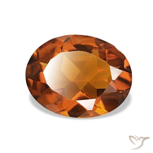 1.32 ct Orange Citrine Stone, Natural Citrine in Oval Facet Shape for Sale