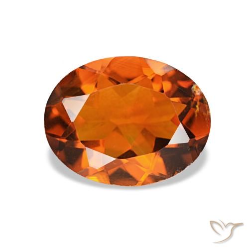 1.42 ct Orange Citrine Gemstone, Citrine Gem in Oval Facet Shape for Sale.