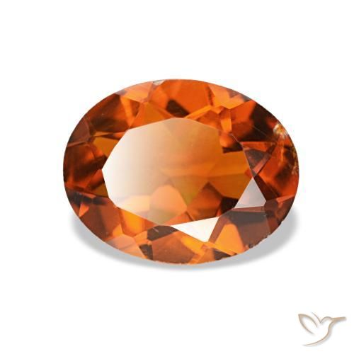 1.42 ct Orange Citrine Stone, Natural Citrine in Oval Facet Shape for Sale
