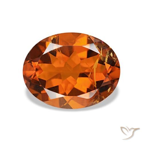1.76 ct Orange Citrine Gemstone, Citrine Gem in Oval Facet Shape for Sale.