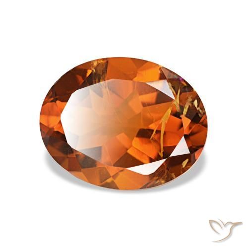1.76 ct Orange Citrine Stone, Natural Citrine in Oval Facet Shape for Sale