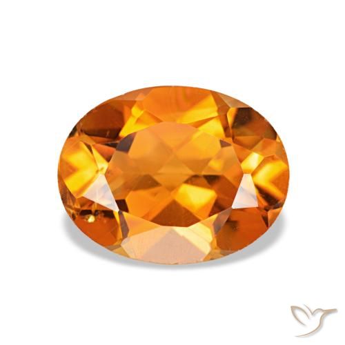 1.65ct Deep Orange Citrine, Oval, VS
