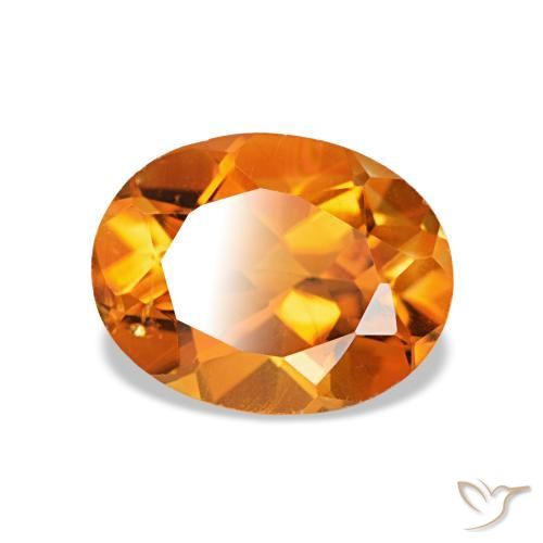 1.65 ct Orange Citrine Stone, Natural Citrine in Oval Facet Shape for Sale