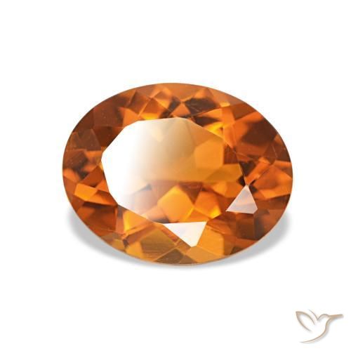 1.53 ct Orange Citrine Stone, Natural Citrine in Oval Facet Shape for Sale