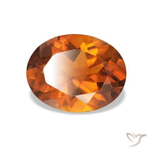 1.62 ct Orange Citrine Stone, Natural Citrine in Oval Facet Shape for Sale