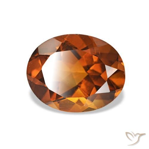 1.69 ct Orange Citrine Stone, Natural Citrine in Oval Facet Shape for Sale