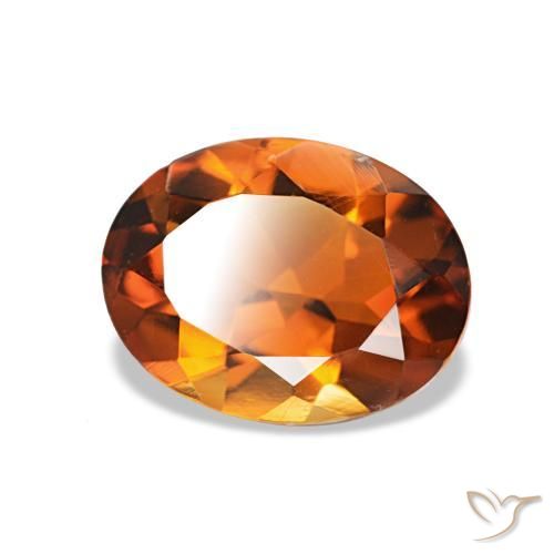 1.50 ct Orange Citrine Stone, Natural Citrine in Oval Facet Shape for Sale