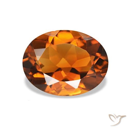 1.49 ct Orange Citrine Gemstone, Citrine Gem in Oval Facet Shape for Sale.