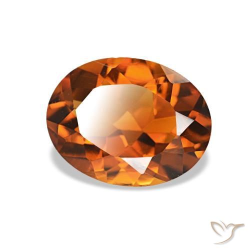 1.49 ct Orange Citrine Stone, Natural Citrine in Oval Facet Shape for Sale