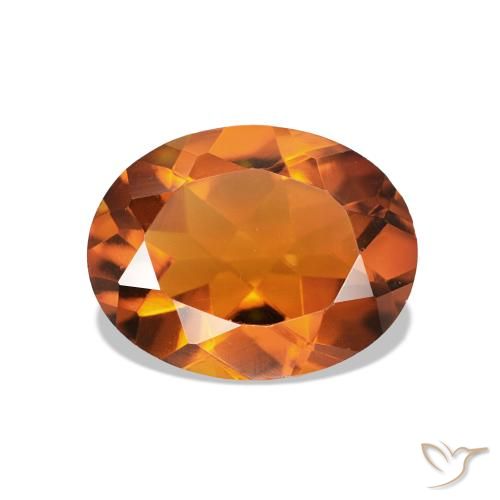 1.54 ct Orange Citrine Gemstone, Citrine Gem in Oval Facet Shape for Sale.