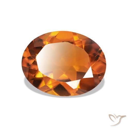 1.54 ct Orange Citrine Stone, Natural Citrine in Oval Facet Shape for Sale