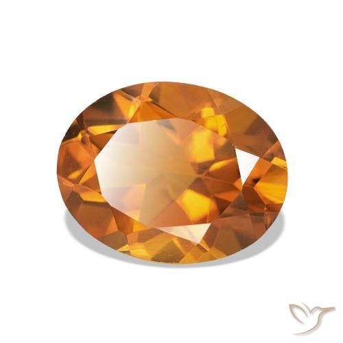 1.83 ct Orange Citrine Stone, Natural Citrine in Oval Facet Shape for Sale