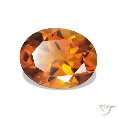 1.69 ct Orange Citrine Stone, Natural Citrine in Oval Facet Shape for Sale