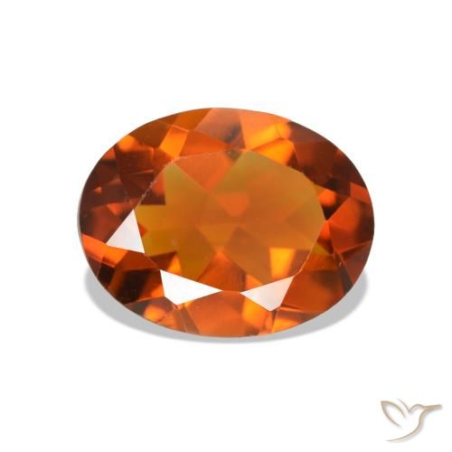1.44 ct Orange Citrine Gemstone, Citrine Gem in Oval Facet Shape for Sale.