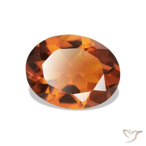 1.44 ct Orange Citrine Stone, Natural Citrine in Oval Facet Shape for Sale