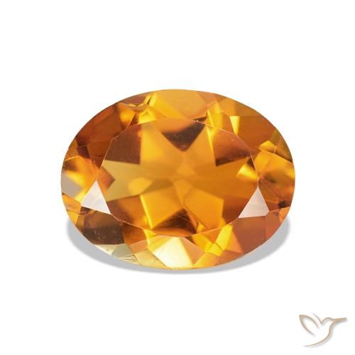 1.55 ct Orange Citrine Gemstone, Citrine Gem in Oval Facet Shape for Sale.