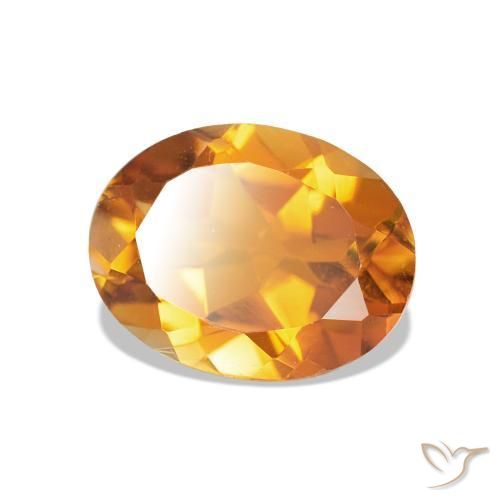 1.55 ct Orange Citrine Stone, Natural Citrine in Oval Facet Shape for Sale