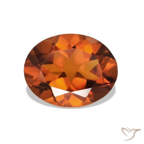 1.58 ct Orange Citrine Gemstone, Citrine Gem in Oval Facet Shape for Sale.