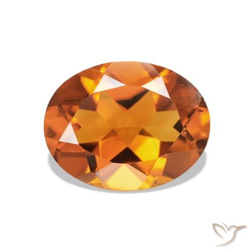 1.60 ct Orange Citrine Gemstone, Citrine Gem in Oval Facet Shape for Sale.