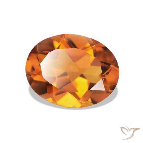 1.60 ct Orange Citrine Stone, Natural Citrine in Oval Facet Shape for Sale