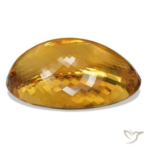 Citrine Gemstone in 66.6 x 42.2 mm Size for Sale, Citrine Stone in Golden-Brown Color