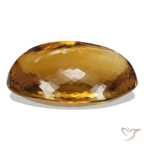 Citrine Gemstone in 73.9 x 49.9 mm Size for Sale, Citrine Stone in Golden-Brown Color