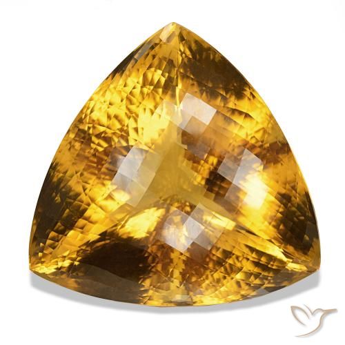 551.04 ct Golden Citrine Gemstone, Citrine Gem in Trillion Checkerboard Shape for Sale.