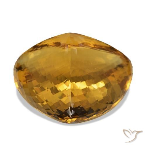 Citrine Gemstone in 57.8 x 56.1 mm Size for Sale, Citrine Stone in Golden-Brown Color